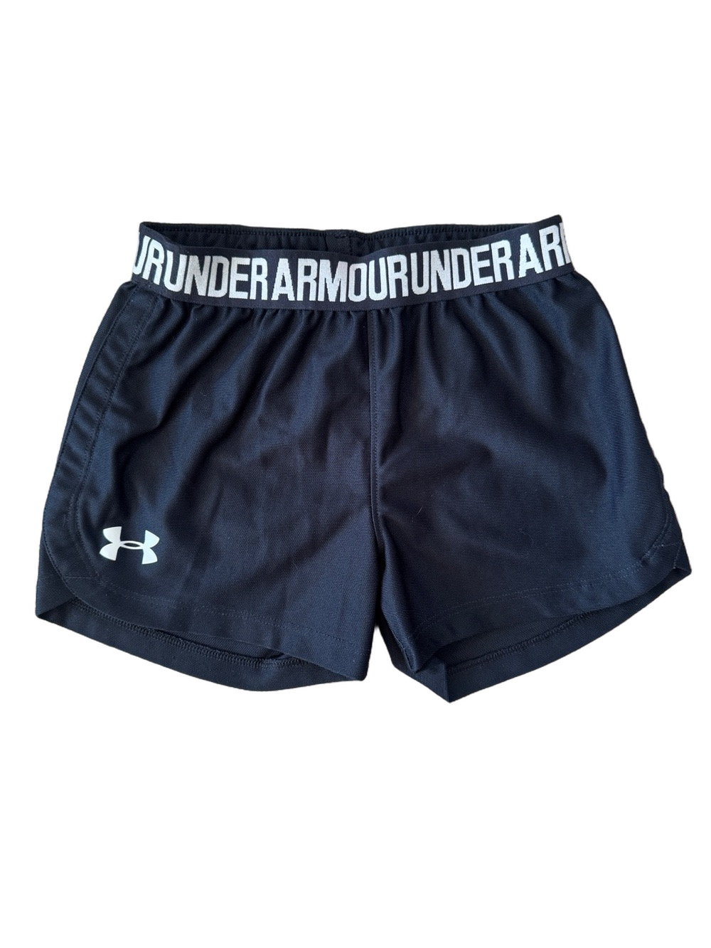 Under Armour Black girl’s Athletic Shorts with Branded Waistband